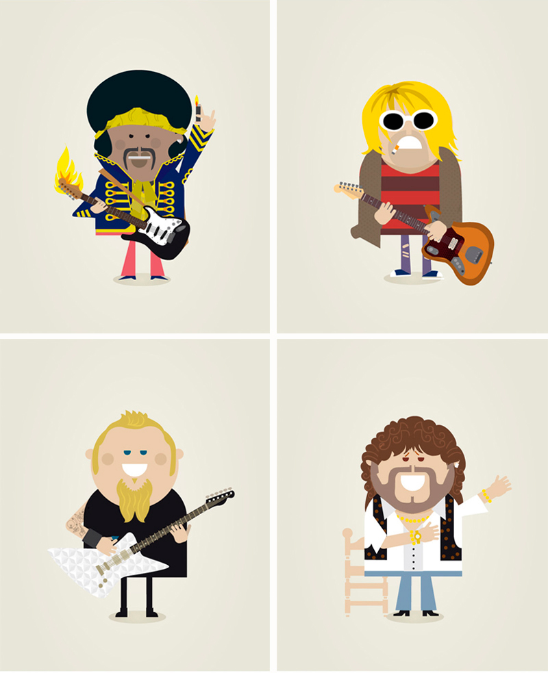 Musicon, diseño de personajes del mundo de la música