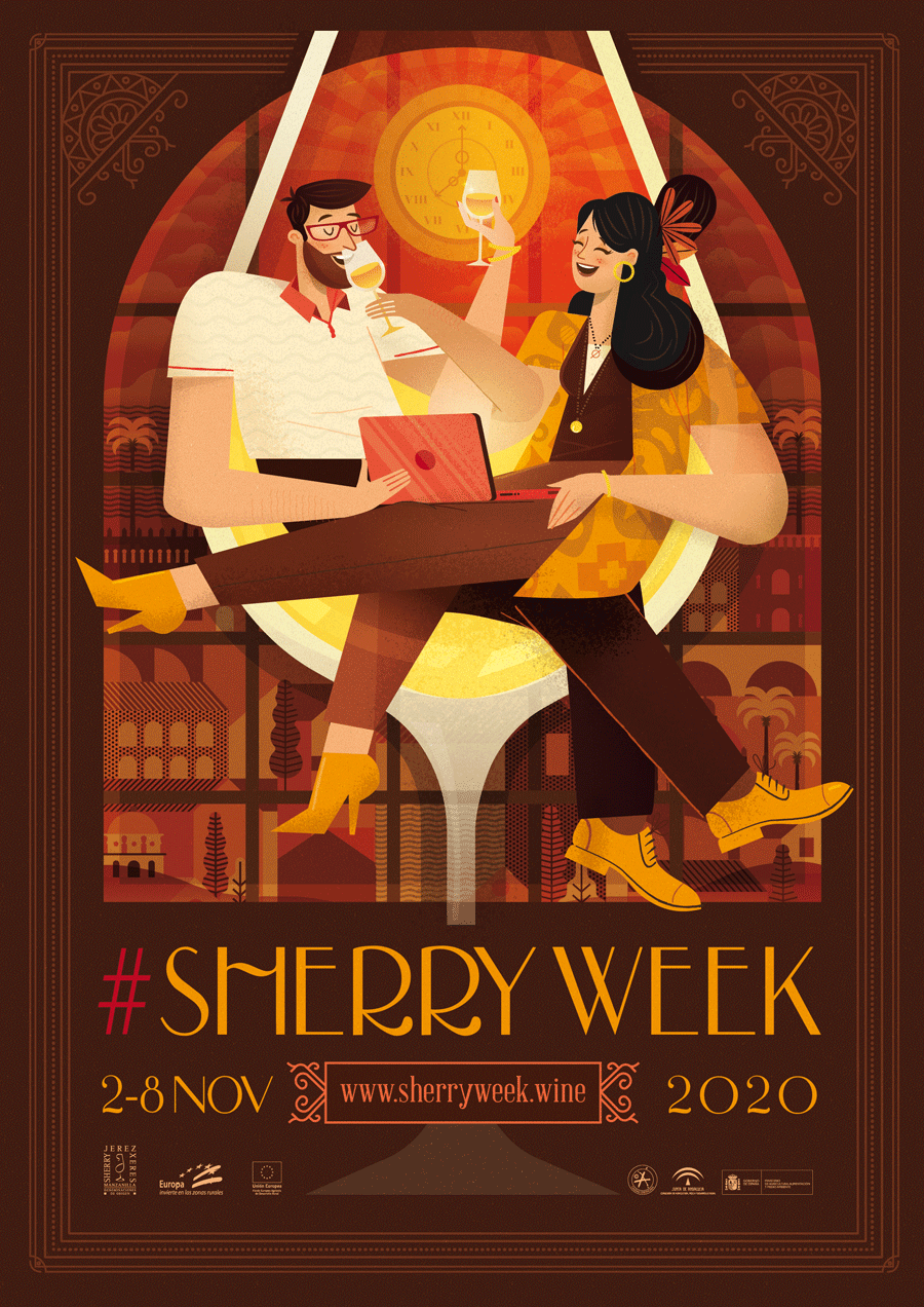 Diseño Gráfico del Cartel del Evento Sherry Week 2020
