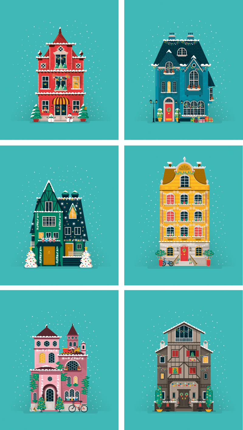 Navidad Metro Madrid, diseño de ilustraciones para campaña