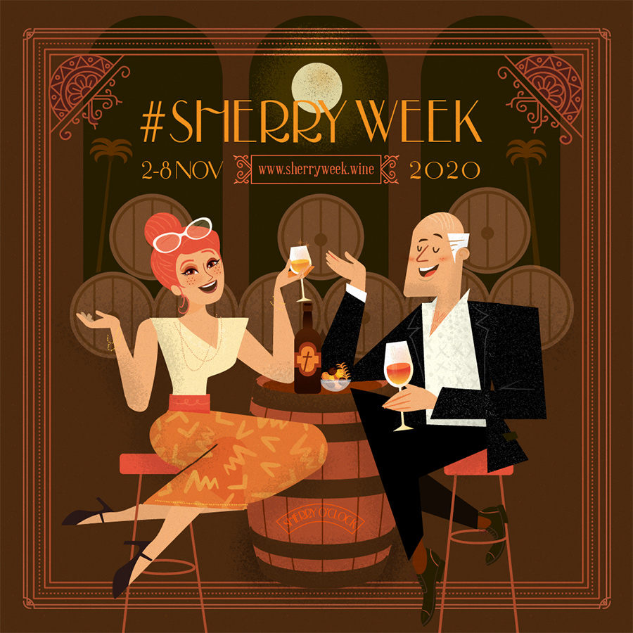 Ilustración para redes Sherry Week 2020