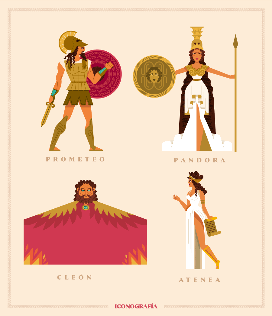 ilustración vecotrial iconos dioses