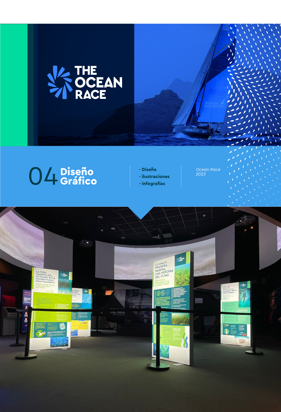 Hemos trabajado para la regata The Ocean Race 2023 en diferentes proyectos de diseño Gráfico e Ilustración desde Cádiz