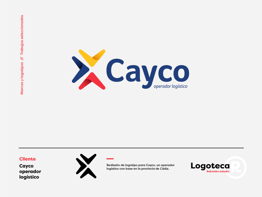 Rediseño de logotipo para Cayco, un operador logístico con base en la provincia de Cádiz.