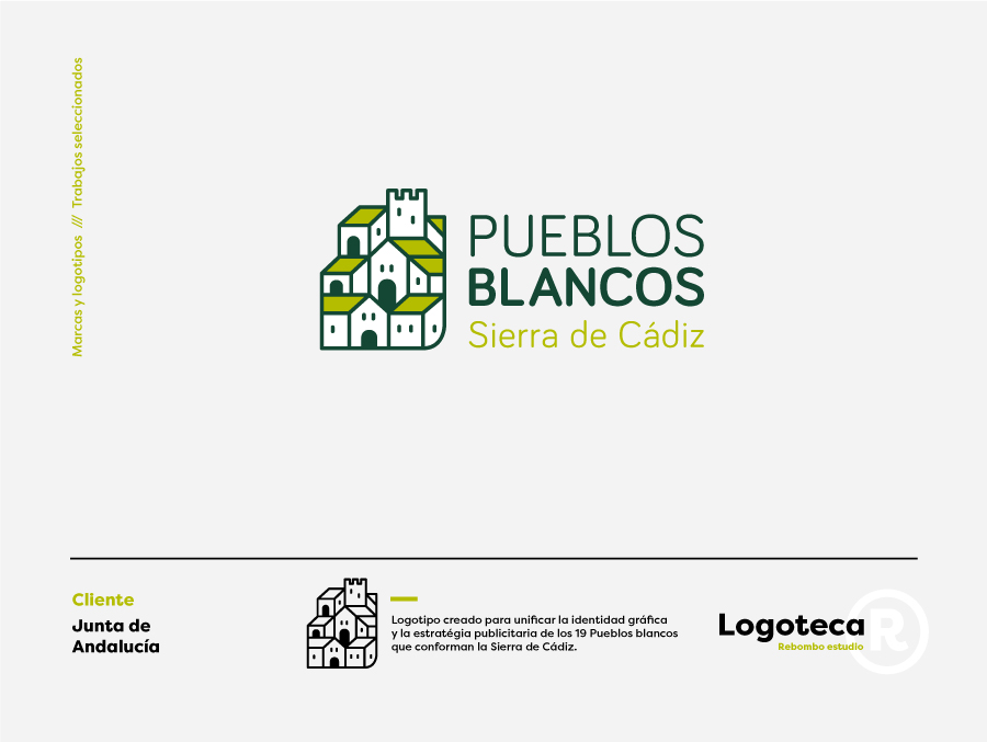 Logotipo creado para unificar la identidad gráfica y la estratégia publicitaria de los 19 Pueblos blancos que conforman la Sierra de Cádiz.