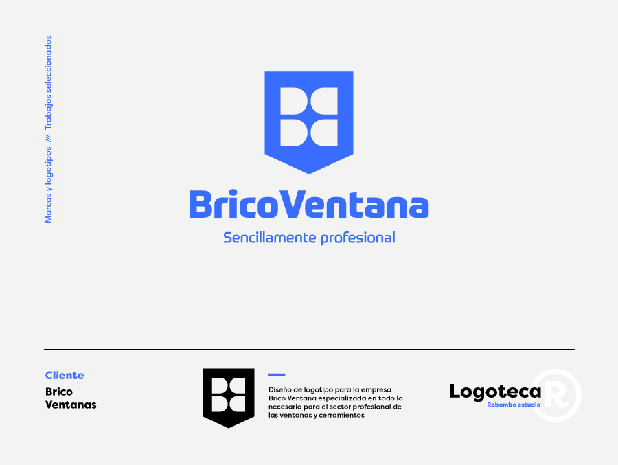 Diseño de logotipo para la empresa Brico Ventana especializada en todo lo necesario para el sector profesional de las ventanas y cerramientos