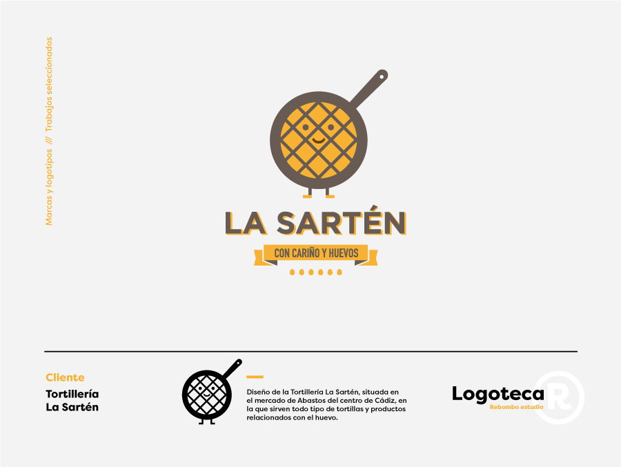Diseño de la Tortillería La Sartén, situada en el mercado de Abastos del centro de Cádiz, en la que sirven todo tipo de tortillas y productos relacionados con el huevo.
