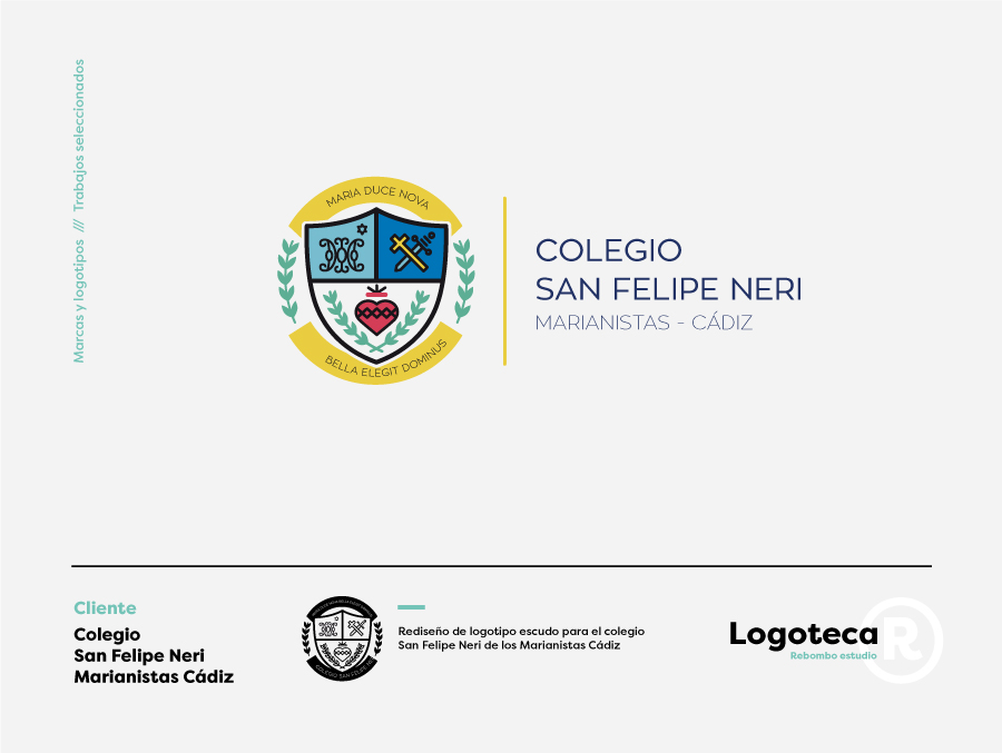 Rediseño de logotipo escudo para el colegio San Felipe Neri de los Marianistas Cádiz