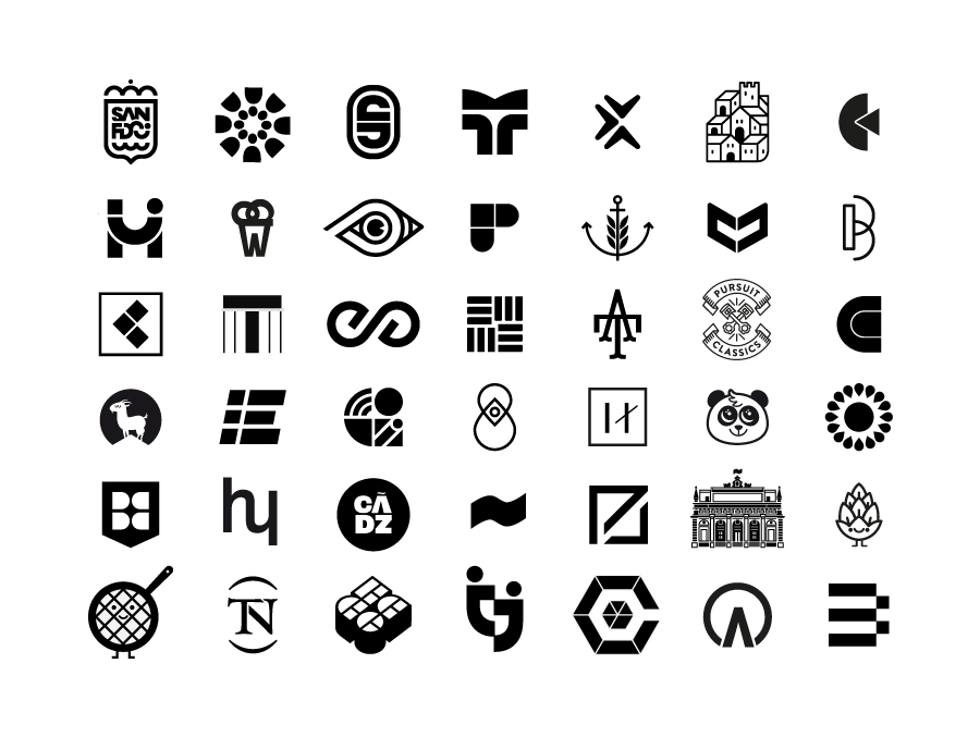 Recopilación de diferentes logotipos creados en Rebombo estudio