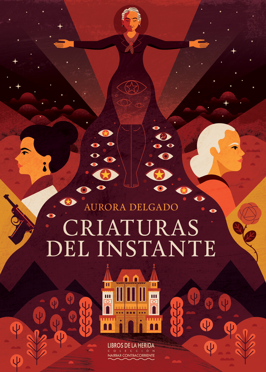 Diseño e ilustración de la portada "Criaturas del Instante" de la editorial Libros de la Herida.